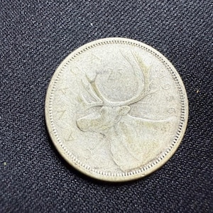 1956 Canada 25 Cents Silver Coin