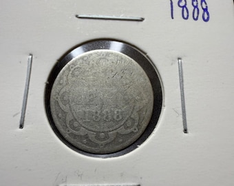 1881 ニューファンドランド 5 セント銀貨、希少コイン、わずか 40,000