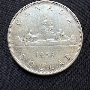 1953 Canadian Silver Dollar Coin 80% 1
