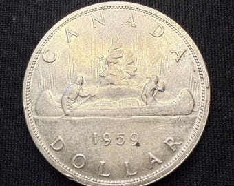 本物の1959年カナダ銀貨 80% 1枚 - Etsy 日本
