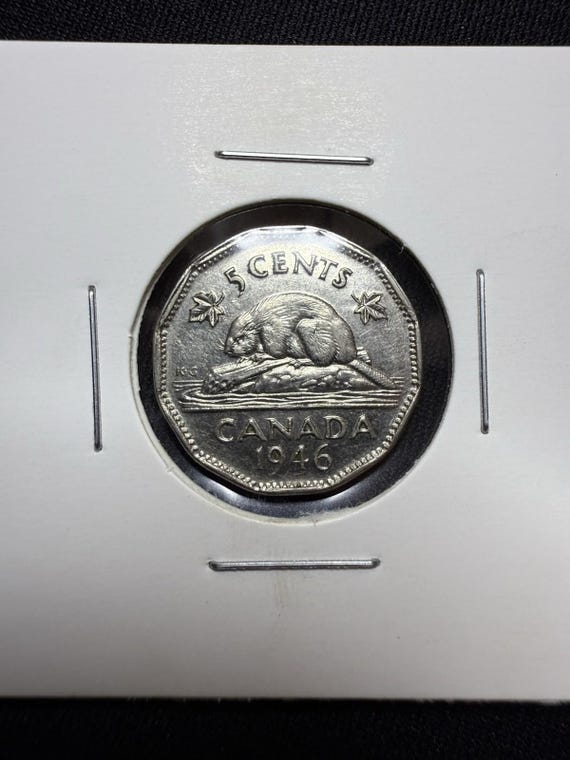 カナダ　5セント　銀貨 本物の1946年カナダ5セント硬貨 - Etsy 日本