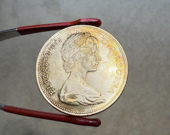 本物の1965年カナダ1ドル銀貨（大型ビーズ） - トーンジェム - Etsy 日本