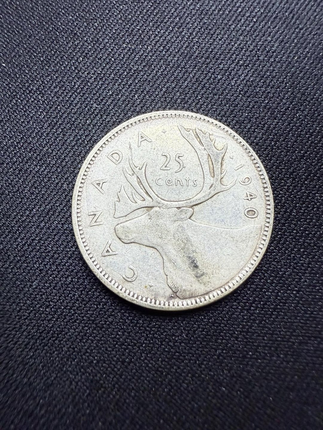 ❁*m様 25セント　旧硬貨　銀貨　4枚 本物の1940年カナダ銀貨25セント - Etsy 日本