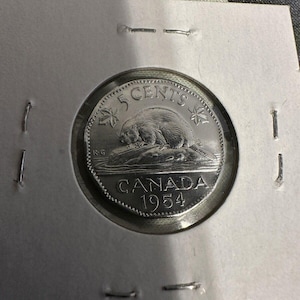 1954 Canada 5 Cent Coin - Uncirculated Example