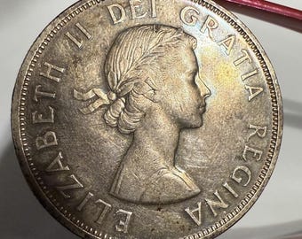 1959 Canadian Silver Dollar Coin 80% 1 - Rainbow Patina - Etsy