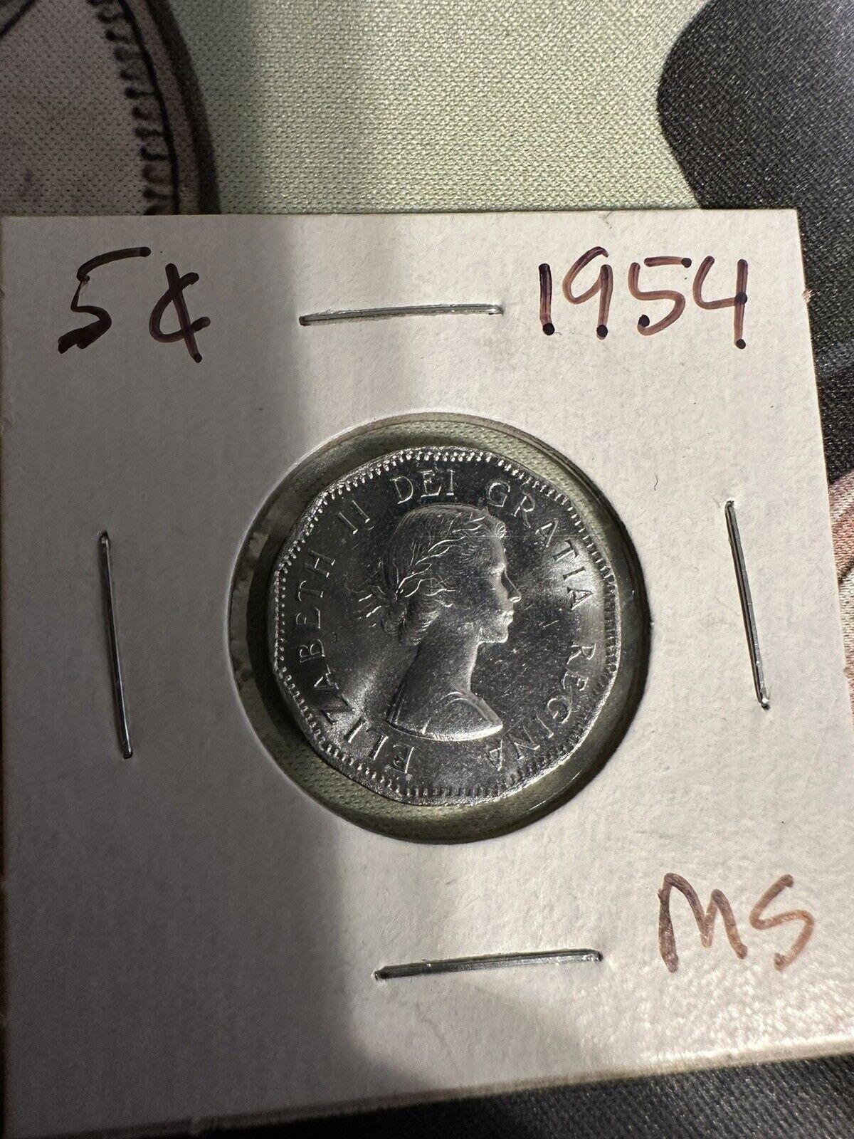 本物の1954年カナダ5セント硬貨 - 未使用品 - Etsy 日本