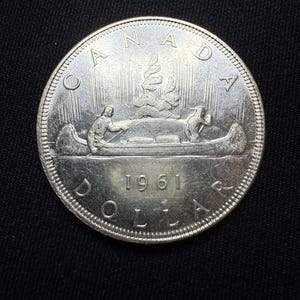 1961 Canadian Silver Dollar Coin 80% 1