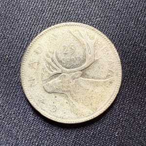 1947 Maple Leaf Canada Silver 25 Cents Coin King George
