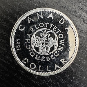 1964 Canadian Silver Dollar Coin 80% 1 - 1864 Confederation Quebec
