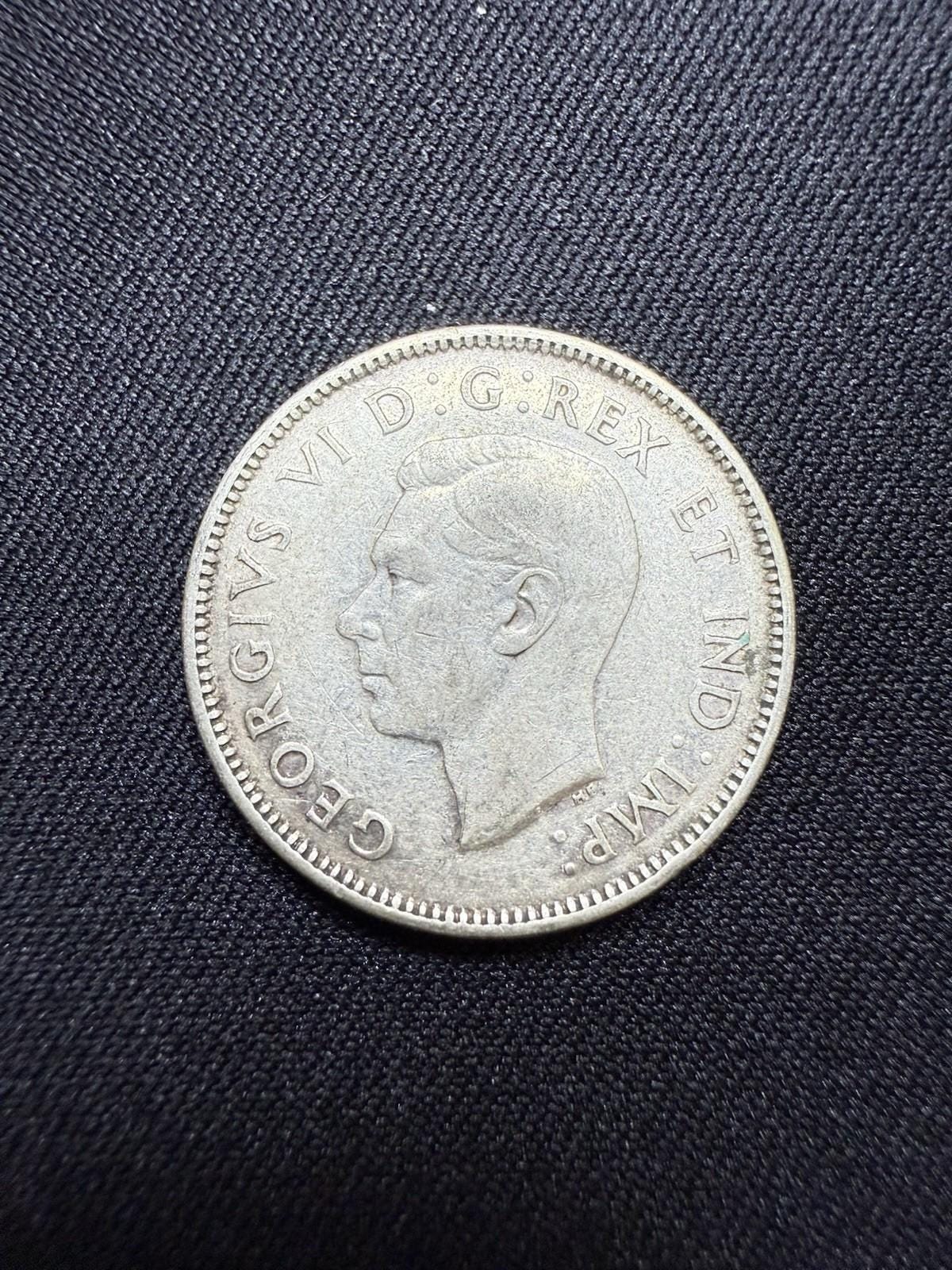 カナダ　１９４３年　２５セント銀貨 1943年カナダ25セント銀貨 - Etsy 日本