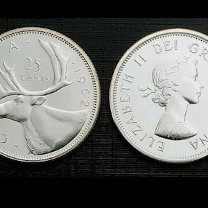 1962 Canada 25 Cents Coin Silver Coin Uncirculated
