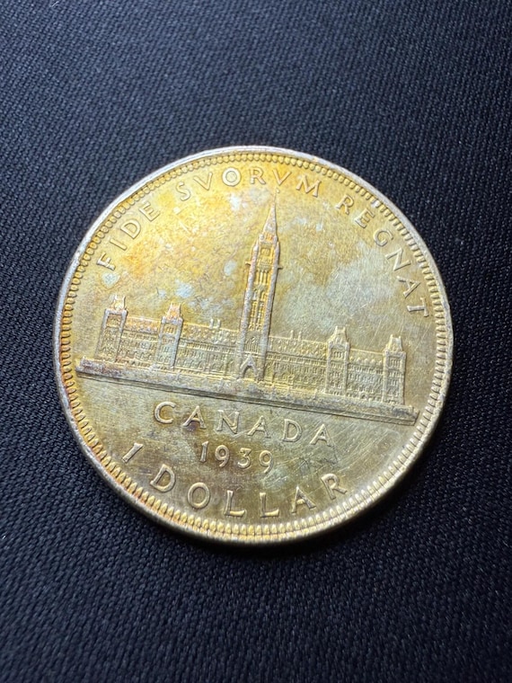 Buy 1939 Parliament Toned Canadian Silver Dollar Coin 80% Online