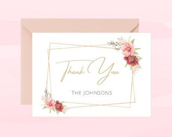 Wedding Thank You Card, Floral Thank You Card