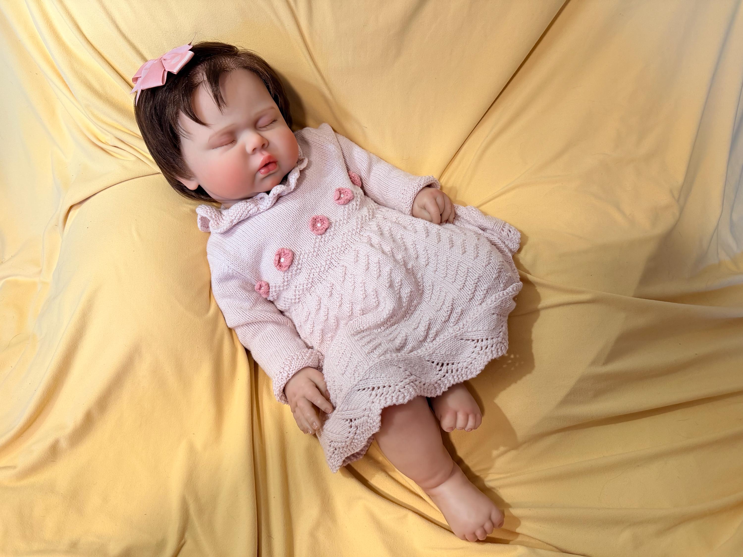 Custom Reborn Baby “pickle” With Rooted Brown Hair *made to Order