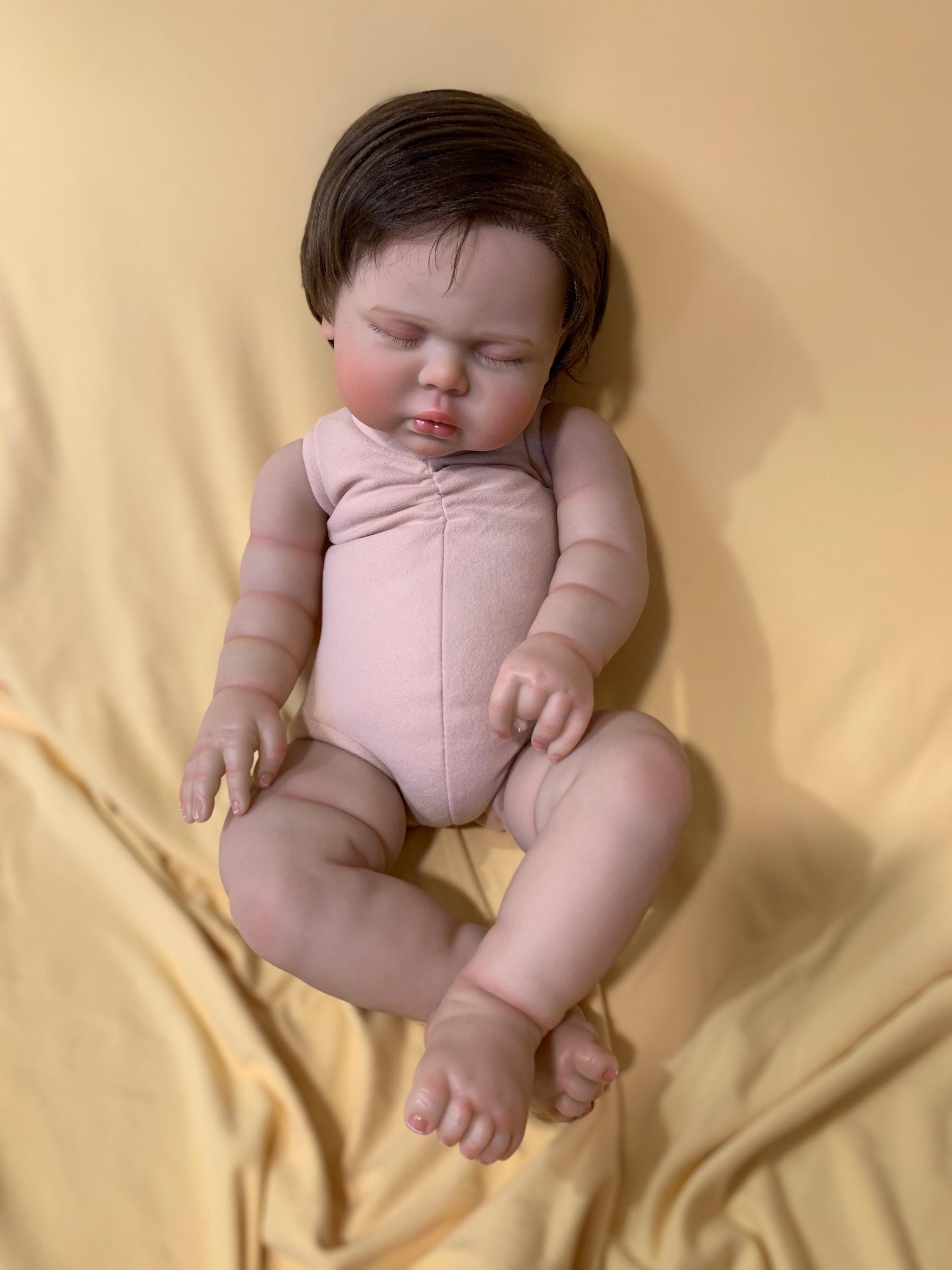 Custom Reborn Baby “pickle” With Rooted Brown Hair *made to Order