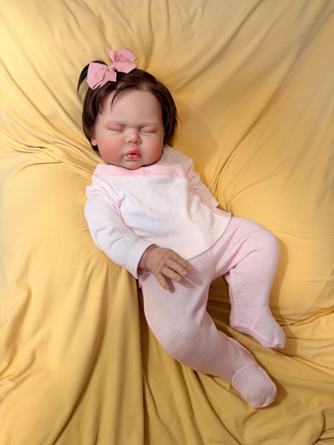 リボーンドール Pickle Custom Reborn Baby “pickle” With Rooted Brown Hair *made to Order