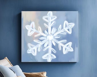 Snowflake Digital Art - Winter Serenity Printable Wall Art for Instant Download