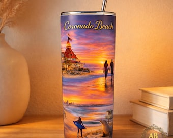 Coronado Beach Sunset Tumbler Wrap – Vibrant Colors and Scenic Views  20oz Sublimation Design (Instant Download)
