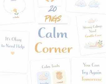Póster "Rincón de la calma", decoración de pared para aula que calma las emociones, descarga digital