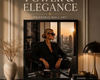Power Elegance CEO Wall Art, Feminine Office Decor, Fashion Poster (Digital Download)