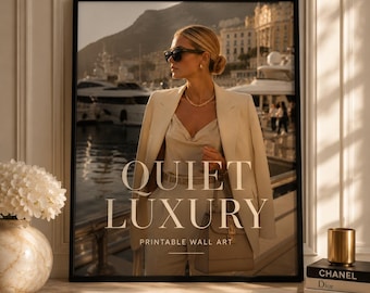 Monaco Yacht Club Fashion Print, Old Money Wall Art, Luxury Feminine Decor (Digital Download)