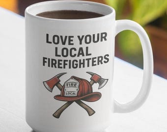 Personalized Firefighter Coffee Mug: Thin Red Line Gift