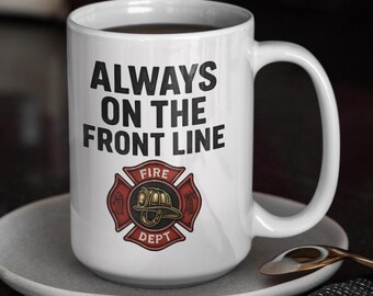 Personalized Firefighter Mug: Thin Red Line Gift, Retirement Graduation