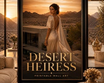 Desert Heiress Printable Wall Art, Luxury Desert Estate Decor, Quiet Luxury Wall Art, Old Money Aesthetic Print, Elegant Neutral Artwork