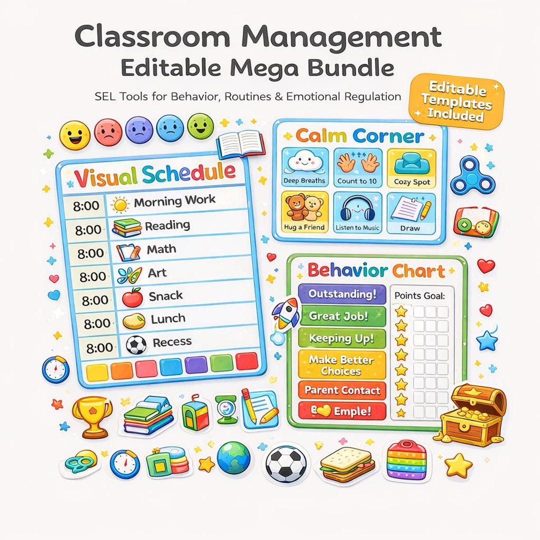 Classroom Management Editable Mega Bundle | SEL Tools for Behavior ...