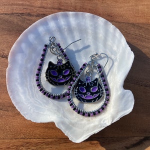 Beaded Cat Earrings