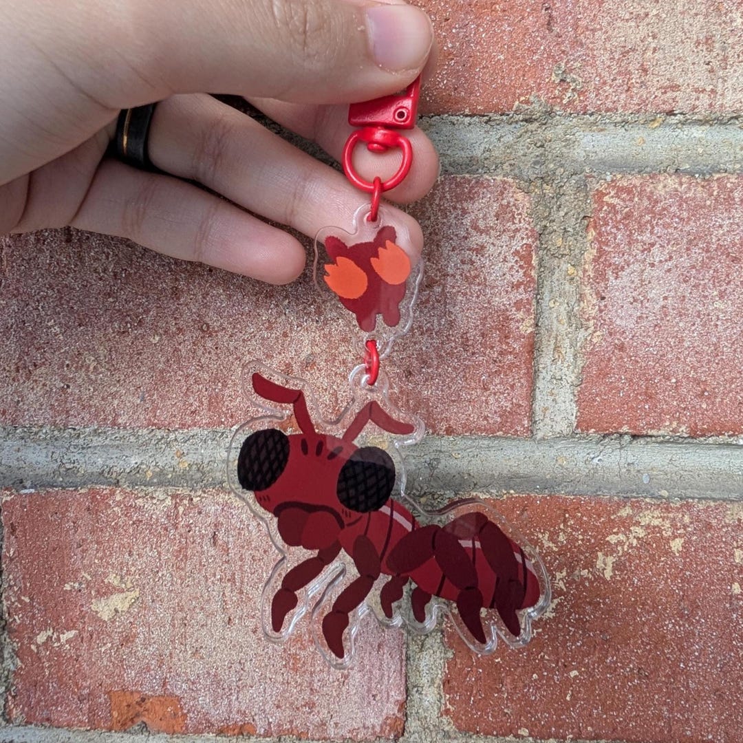 Grounded Baby Fire Ant Keychain - Etsy
