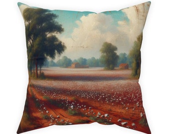 Cotton Field Pillows, Country Pillows, Country Cottage Pillows, Farm House Pillows, Cotton Pillows, Cotton Picking Pillows, Broadcloth