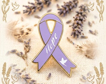 Cancer Awareness Enamel Pin: Gold Ribbon Lapel Pin