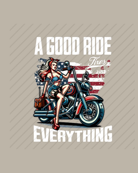 Motorcycle Life SVG: Biker Girl PNG, Printable Design (Digital Files)