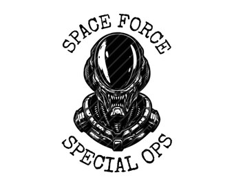 Space Force Alien SVG PNG: Military Cricut Silhouette Files