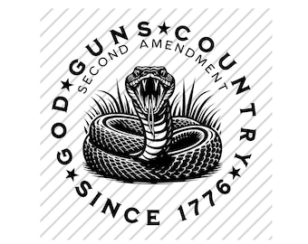 神の銃の国のガラガラヘビSVG、愛国的なデザイン（PNG、SVG）