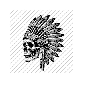 Indian Skull Headdress SVG PNG, Vector Clipart (Digital Download)