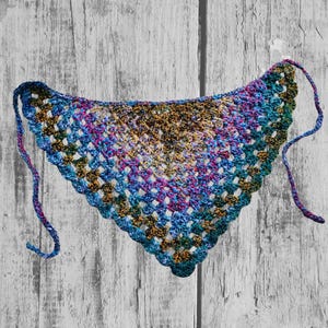 Patrón fácil para tejer a crochet un pañuelo/bandana - ideal para principiantes - descarga digital - solo el patrón imagen 5