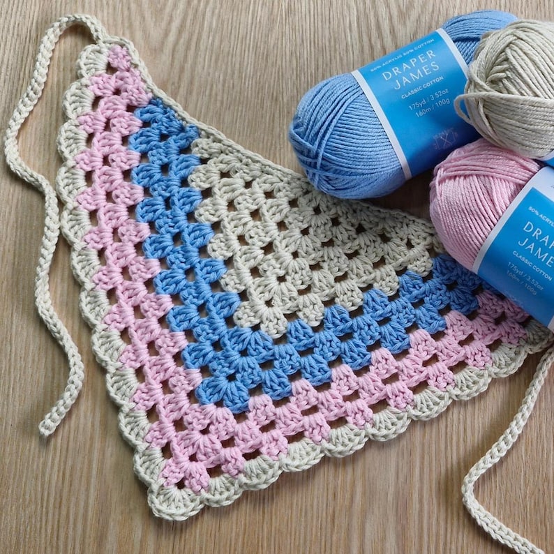 Patrón fácil para tejer a crochet un pañuelo/bandana - ideal para principiantes - descarga digital - solo el patrón imagen 2