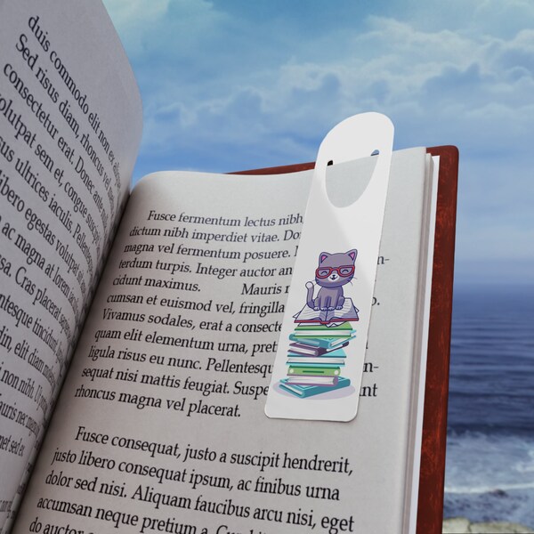 Reading Kitty Bookmark, Cute Bookish Gift, Bookworm, Readers, Teacher, Bookworms, Readers, Trending Now, Reading, Book Nerd, Gift for Her