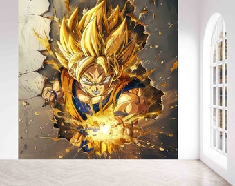 Papier peint mural intissé, lessivable et résistant inspiration Dragon Ball 10