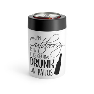 Outdoor Vibes Can Holder | I&#39;m Outdoorsy Design for Parties, Camping, Picnics, BBQs, Birthday Gifts