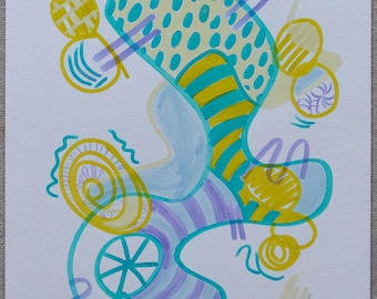Grounded, Not Optimized | Original Paint Marker Abstract Drawing | 9x12 Wall Art