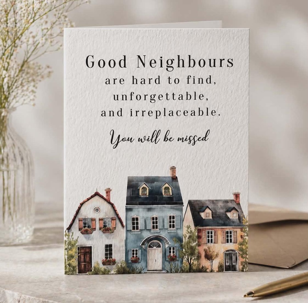 Goodbye Neighbour Goodbye Card for Neighbor, Personalized Moving Card for Neighbour, You ...
