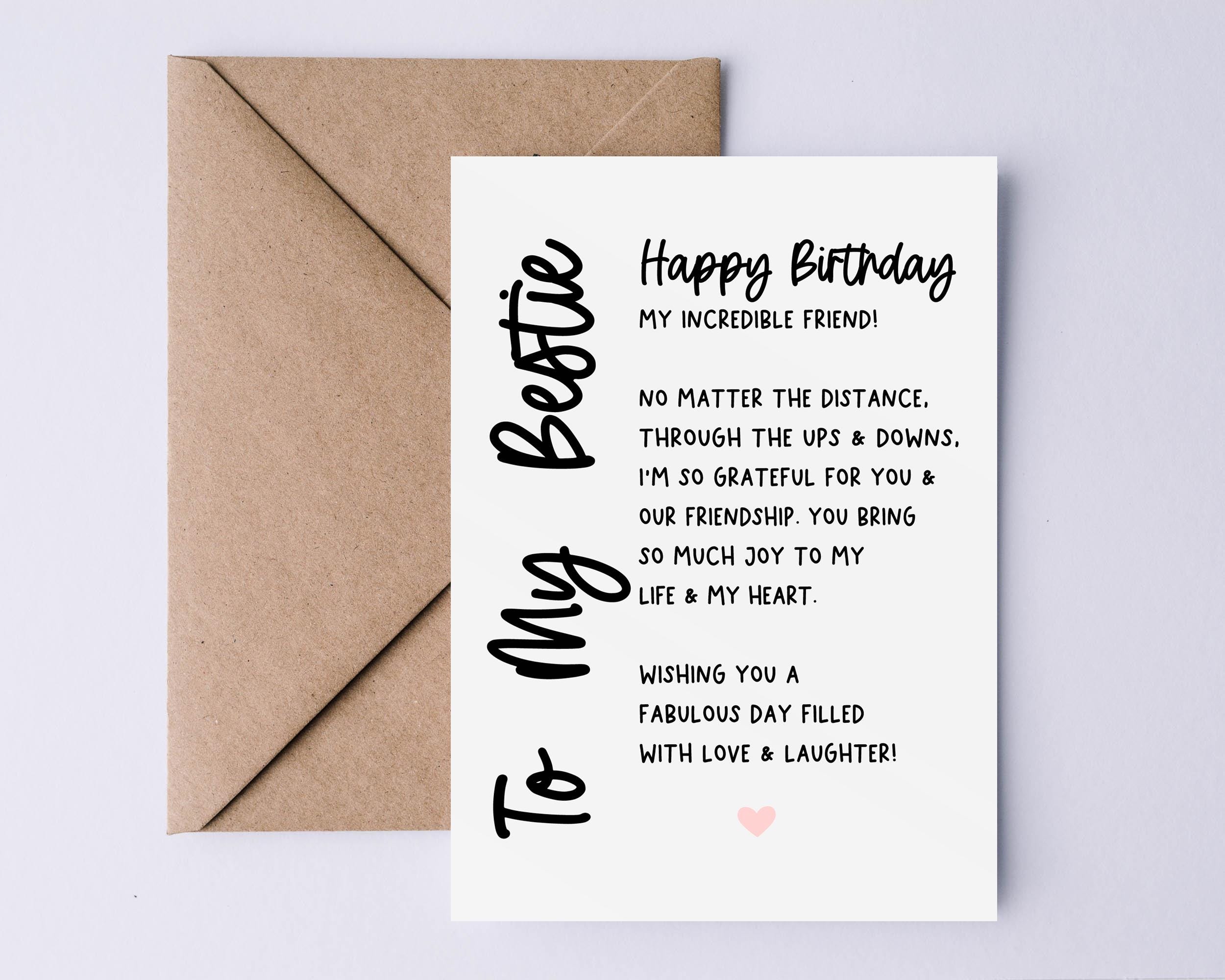 Bestie Birthday Card, Birthday Card for My Bestie, Best Friend Birthday ...