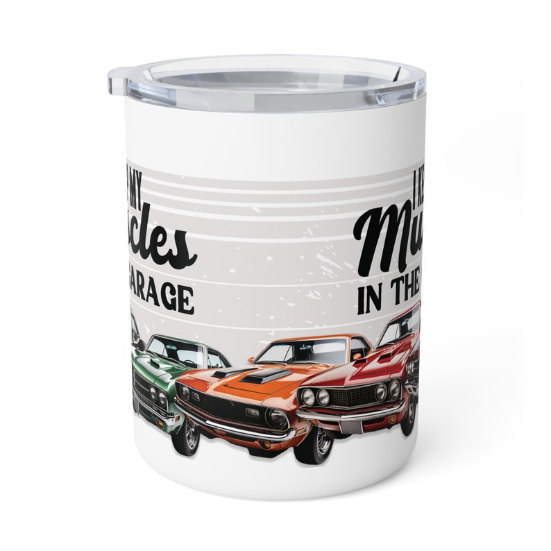 Muscle Car Insulated Coffee Mug for Dad, Father's Day Coffee Travel Mug Classic Car Lover Gift