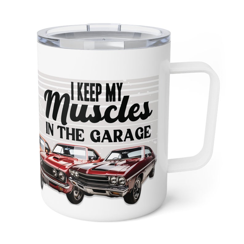 Muscle Car Insulated Coffee Mug for Dad, Father's Day Coffee Travel Mug Classic Car Lover Gift