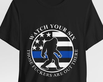 Bigfoot dünne blaue Linie Unisex T-Shirt, dünne blaue Linie T-Shirt, Polizist Geschenk