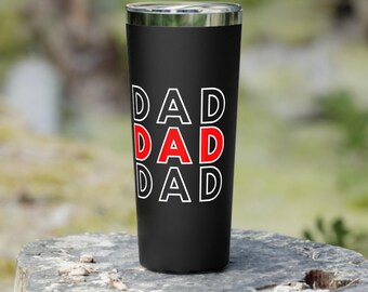 Personalized EMS & Firefighter Dad Copper Tumbler, 22oz - Custom Phrase, Gift for Him, First Responder Mug, Vacuum Insulated Cup, Father's