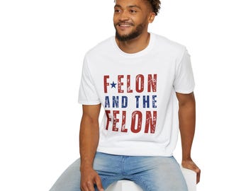 F - Elon and the Felon Liberal Unisex T-Shirt, Anti-Elon Musk Tee, Anti-Trump Shirt, Activist Gift, Anti-MAGA Shirt